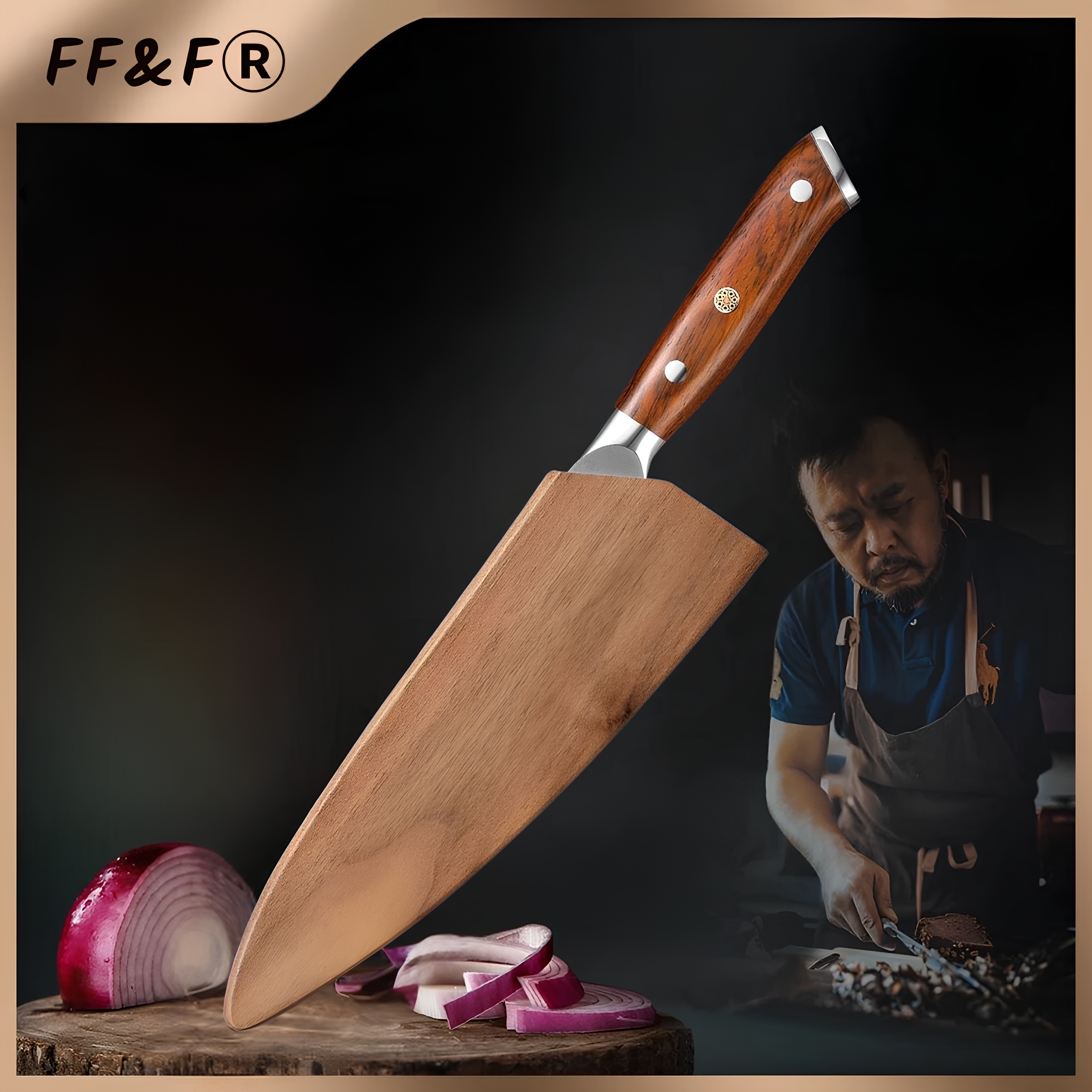 Premium 8.5-inch Damascus Chef’s Knife – 67 Layers 10Cr15CoMoV, Rosewood Handle