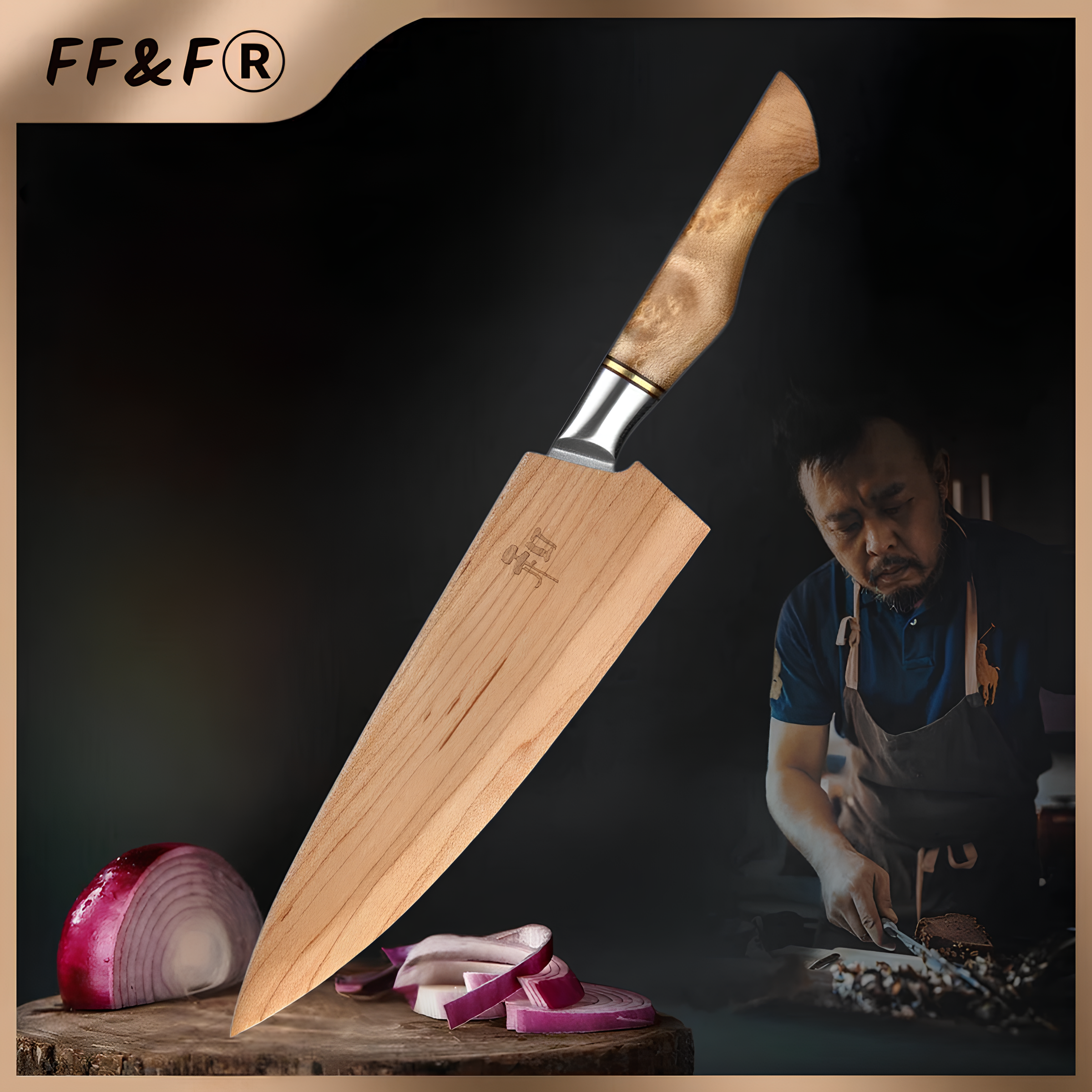 Premium 8.3" Damascus Steel Chef Knife – 67 Layers Figured Sycamore Handle