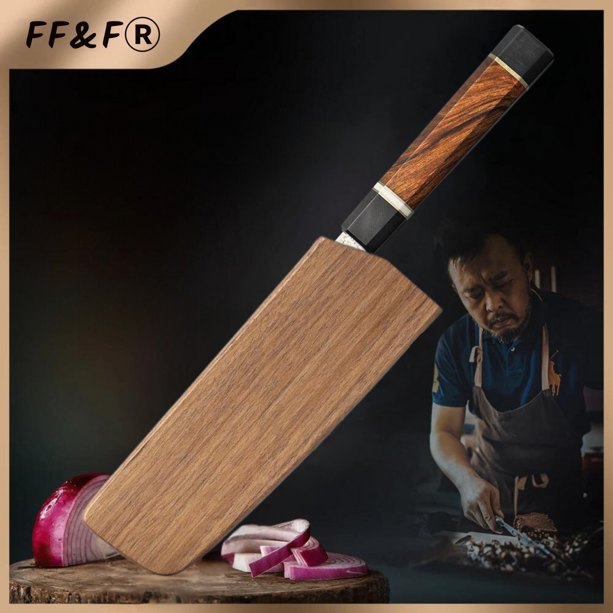 Faca Nakiri, Faca Cutelo, Facas de Aço Damasco, Cutelo, Faca de Aço Damasco, Faca em Aço Damasco, Facas Xinzuo, Faca Xinzuo.