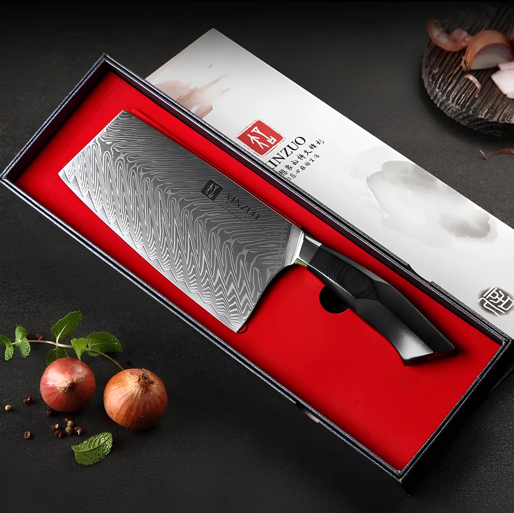 Damascus Steel 7.3" Cleaver Knife – Ergonomic G10 Handle