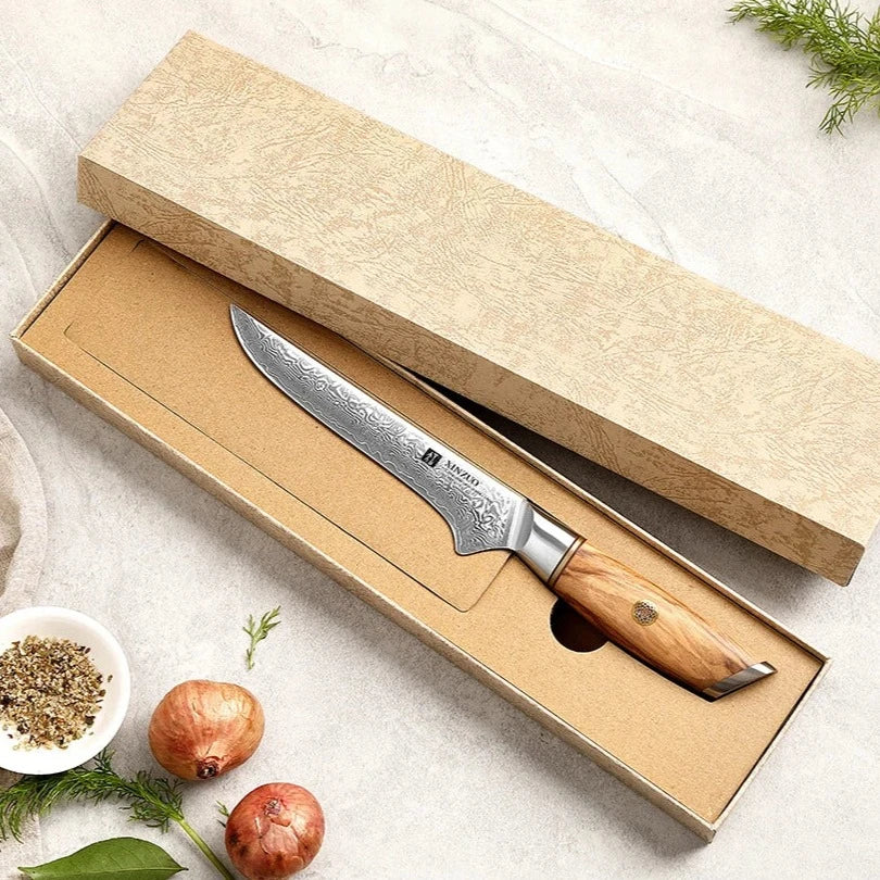 6-Inch Damascus Steel Boning Knife – 73-Layer Premium Filleting Blade