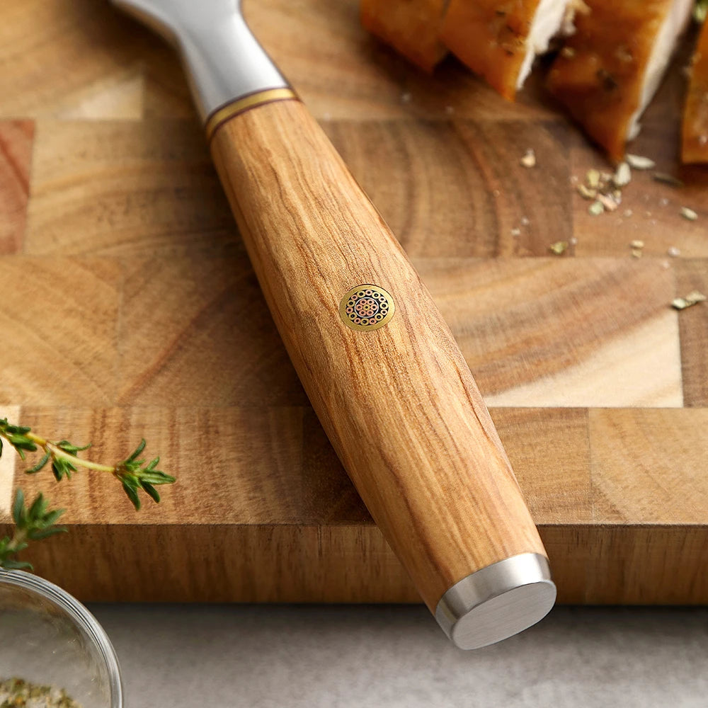 Premium Forged Carving Fork Stainless Steel 430 with Olive Wood Handle