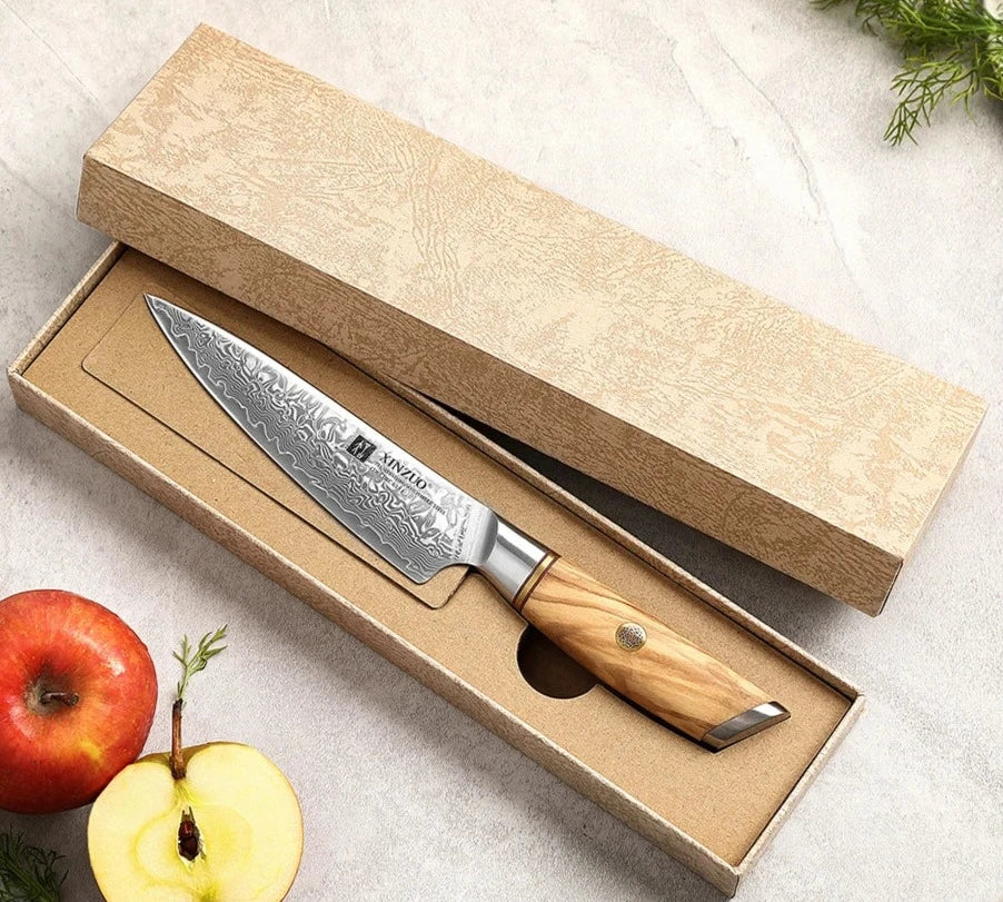 Utility Knife 5" Powder Steel Core Damascus Blade